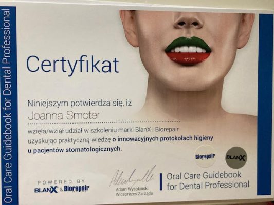 Dental-Corner-certyfikat-Joanna-Smoter-4